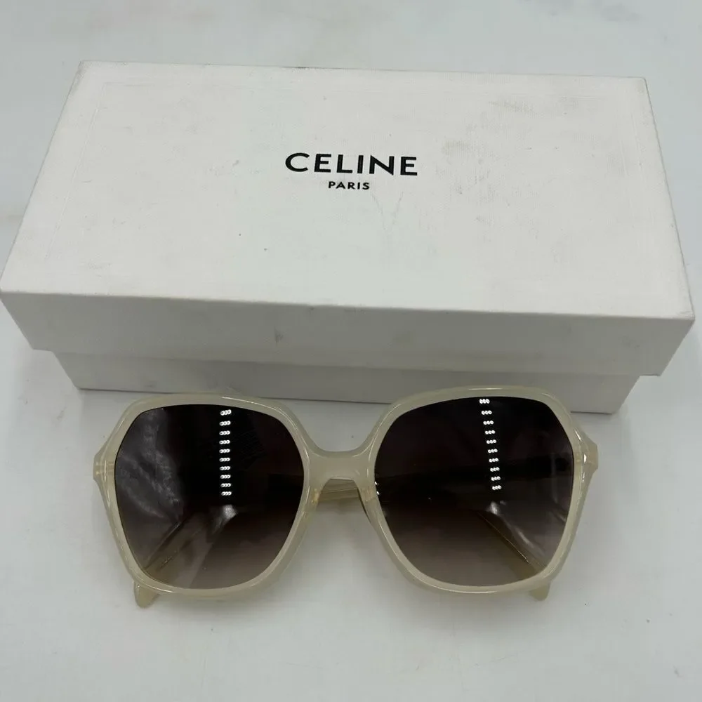 Women’s Celine round acetate oversized sunglasses made in Italy